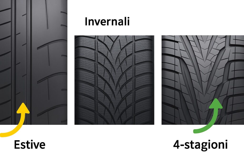 Pneumatici estivi, invernali e 4 stagioni visti da vicino.